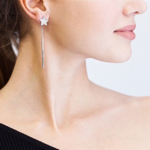 Any 2/$20! Silver Crystal Pave Stars w/Bar Jackets - Picture 2 of 7